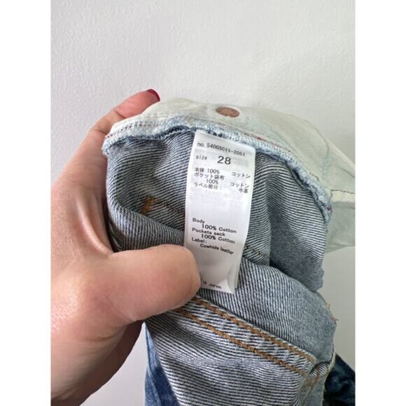 NEW Moussy Vintage Distressed Frayed Hem Whisker Faded Walworth Shorts Blue - Picture 6 of 7